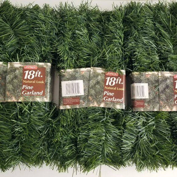 VTG JoyBrite String Garland Green Pine 18ft / 54ft Natural Look Lot of 3 Strand - Picture 2 of 2
